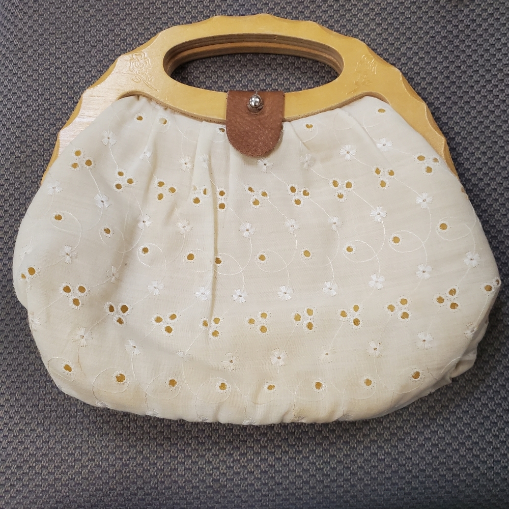Vintage Cream/Butter Yellow Clutch Bag